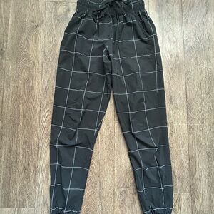 Albion Black and White Windowpane Destination Joggers